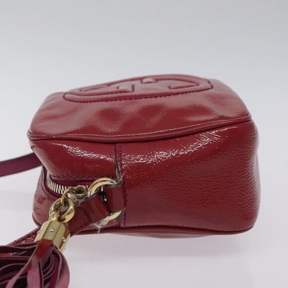 GUCCI Soho Interlocking Shoulder Bag Enamel Red Gold 308364 Auth 123849 - Picture 4 of 16